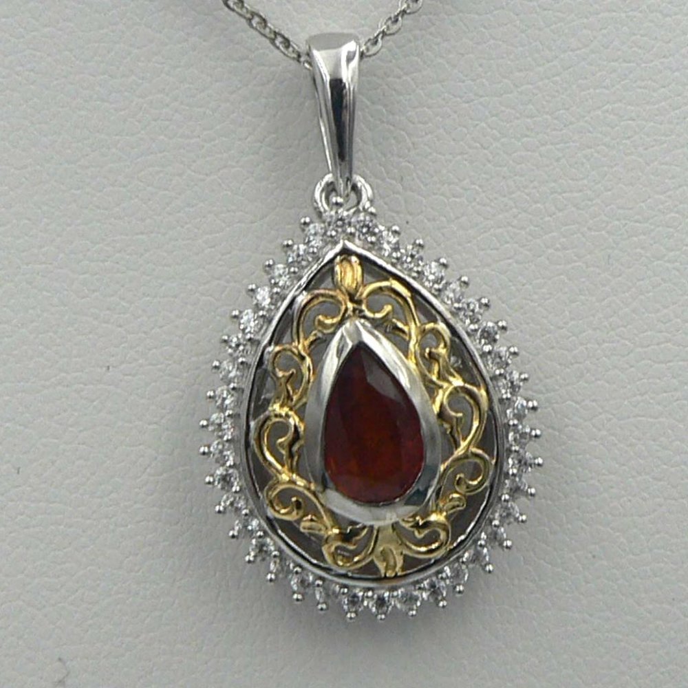 Genuine Natural Tanzania Tangerine Kyanite Pendant 20 inches